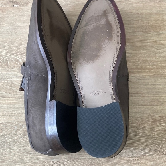 Johnston & Murphy Charcoal Leather Slip-Ons main image 6